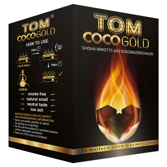 Hookah Carbones (72 pzs) Tom Coco Gold